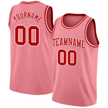 Load image into Gallery viewer, Custom Medium Pink Red-White Authentic Basketball Jersey

