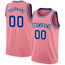 Load image into Gallery viewer, Custom Medium Pink Royal-White Authentic Basketball Jersey
