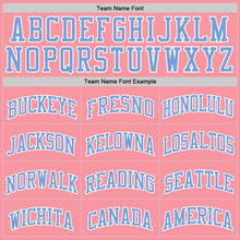 Load image into Gallery viewer, Custom Medium Pink Light Blue-White Authentic Basketball Jersey

