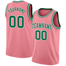 Load image into Gallery viewer, Custom Medium Pink Kelly Green-White Authentic Basketball Jersey
