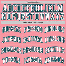 Load image into Gallery viewer, Custom Medium Pink White Black-Teal Authentic Basketball Jersey
