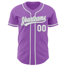 Load image into Gallery viewer, Custom Medium Purple White-Gray Authentic Baseball Jersey
