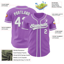 Load image into Gallery viewer, Custom Medium Purple White-Gray Authentic Baseball Jersey
