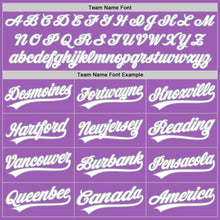Load image into Gallery viewer, Custom Medium Purple White-Gray Authentic Baseball Jersey
