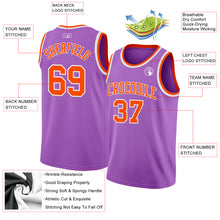 Load image into Gallery viewer, Custom Medium Purple Orange-White Authentic Basketball Jersey
