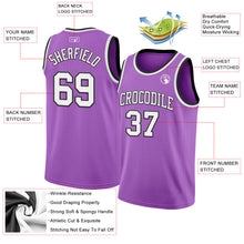 Load image into Gallery viewer, Custom Medium Purple White-Black Authentic Basketball Jersey
