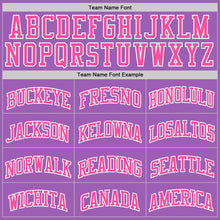 Load image into Gallery viewer, Custom Medium Purple Pink-White Authentic Basketball Jersey
