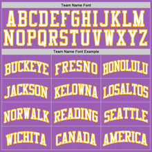 Load image into Gallery viewer, Custom Medium Purple White-Gold Authentic Basketball Jersey
