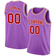 Load image into Gallery viewer, Custom Medium Purple Red-White Authentic Basketball Jersey
