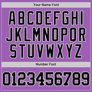 Custom Medium Purple Black-White Authentic Basketball Jersey