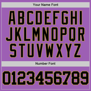 Custom Medium Purple Black-Old Gold Authentic Basketball Jersey