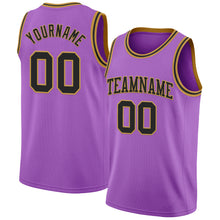 Load image into Gallery viewer, Custom Medium Purple Black-Old Gold Authentic Basketball Jersey
