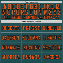 Load image into Gallery viewer, Custom Midnight Green Orange-Black Mesh Authentic Throwback Football Jersey
