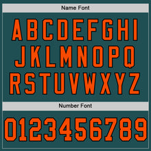 Load image into Gallery viewer, Custom Midnight Green Orange-Black Mesh Authentic Throwback Football Jersey
