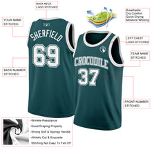 Load image into Gallery viewer, Custom Midnight Green White Authentic Basketball Jersey

