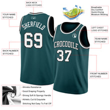 Load image into Gallery viewer, Custom Midnight Green White-Black Authentic Basketball Jersey
