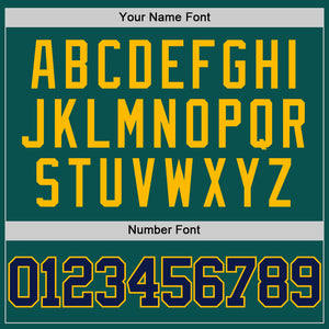 Custom Midnight Green Navy-Gold Authentic Basketball Jersey