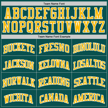 Load image into Gallery viewer, Custom Midnight Green Gold-White Authentic Basketball Jersey

