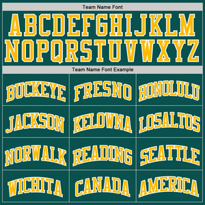Custom Midnight Green Gold-White Authentic Basketball Jersey