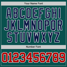 Load image into Gallery viewer, Custom Midnight Green Red White-Navy Authentic Basketball Jersey
