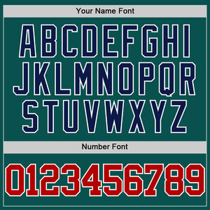 Custom Midnight Green Red White-Navy Authentic Basketball Jersey