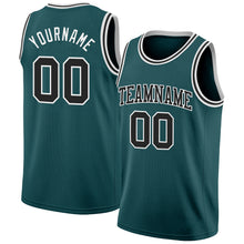 Load image into Gallery viewer, Custom Midnight Green Black-White Authentic Basketball Jersey
