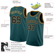 Load image into Gallery viewer, Custom Midnight Green Black-Old Gold Authentic Basketball Jersey
