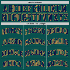 Custom Midnight Green Navy-Old Gold Authentic Basketball Jersey