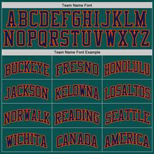 Custom Midnight Green Navy-Orange Authentic Basketball Jersey