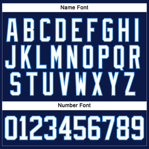 Custom Navy White-Powder Blue Hockey Lace Neck Jersey