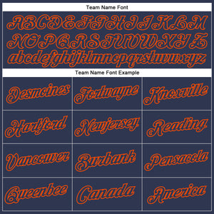 Custom Stitched Navy Orange Sports Pullover Sweatshirt Hoodie