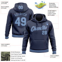 Load image into Gallery viewer, Custom Stitched Navy Light Blue Sports Pullover Sweatshirt Hoodie
