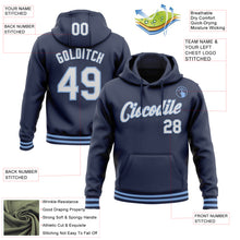 Load image into Gallery viewer, Custom Stitched Navy White-Light Blue Sports Pullover Sweatshirt Hoodie
