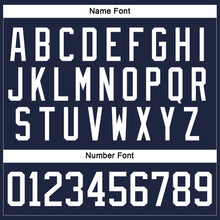 Load image into Gallery viewer, Custom Navy White Hockey Lace Neck Jersey
