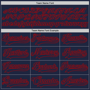 Custom Navy Red Hockey Lace Neck Jersey