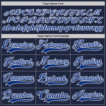 Load image into Gallery viewer, Custom Navy Royal-White Hockey Lace Neck Jersey

