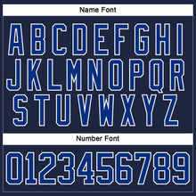 Load image into Gallery viewer, Custom Navy Royal-White Hockey Lace Neck Jersey
