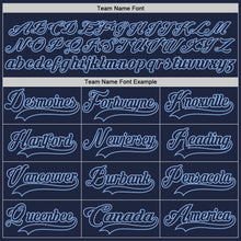 Load image into Gallery viewer, Custom Navy Light Blue Hockey Lace Neck Jersey
