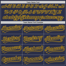 Load image into Gallery viewer, Custom Navy Gold Authentic Throwback Baseball Jersey
