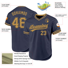 Load image into Gallery viewer, Custom Navy Old Gold Authentic Throwback Baseball Jersey
