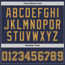 Load image into Gallery viewer, Custom Navy Old Gold Authentic Throwback Baseball Jersey
