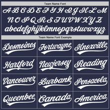 Load image into Gallery viewer, Custom Navy Light Blue-White Authentic Throwback Baseball Jersey
