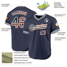 Load image into Gallery viewer, Custom Navy Vintage USA Flag-White Authentic Throwback Baseball Jersey

