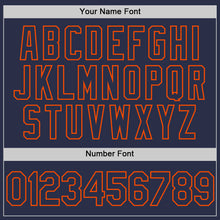 Load image into Gallery viewer, Custom Navy Orange Authentic Throwback Baseball Jersey
