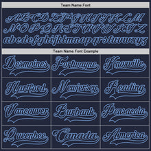 Load image into Gallery viewer, Custom Navy Light Blue Hockey Jersey
