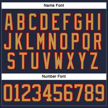 Load image into Gallery viewer, Custom Navy Old Gold-Red Hockey Jersey
