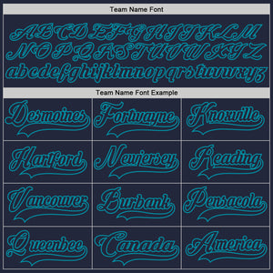 Custom Navy Teal Hockey Jersey