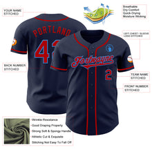 Load image into Gallery viewer, Custom Navy Red-Powder Blue Authentic Baseball Jersey
