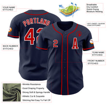 Load image into Gallery viewer, Custom Navy Red-White Authentic Baseball Jersey
