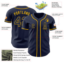 Load image into Gallery viewer, Custom Navy Gold Authentic Baseball Jersey
